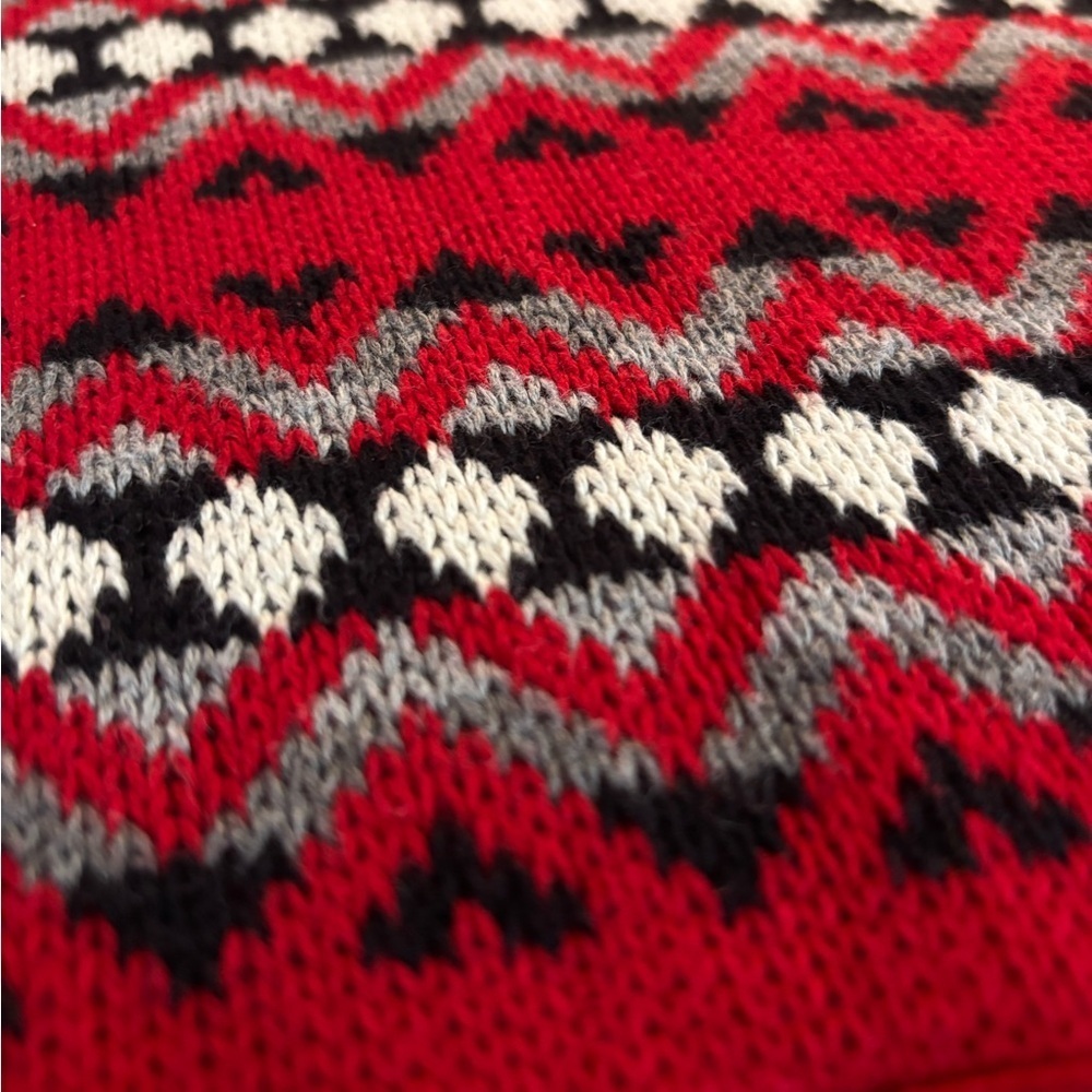 Warm & Cozy Chaps Red Cowl Neck Longsleeve Sweater with Plaid Pattern | Size M - Picture 3 of 12